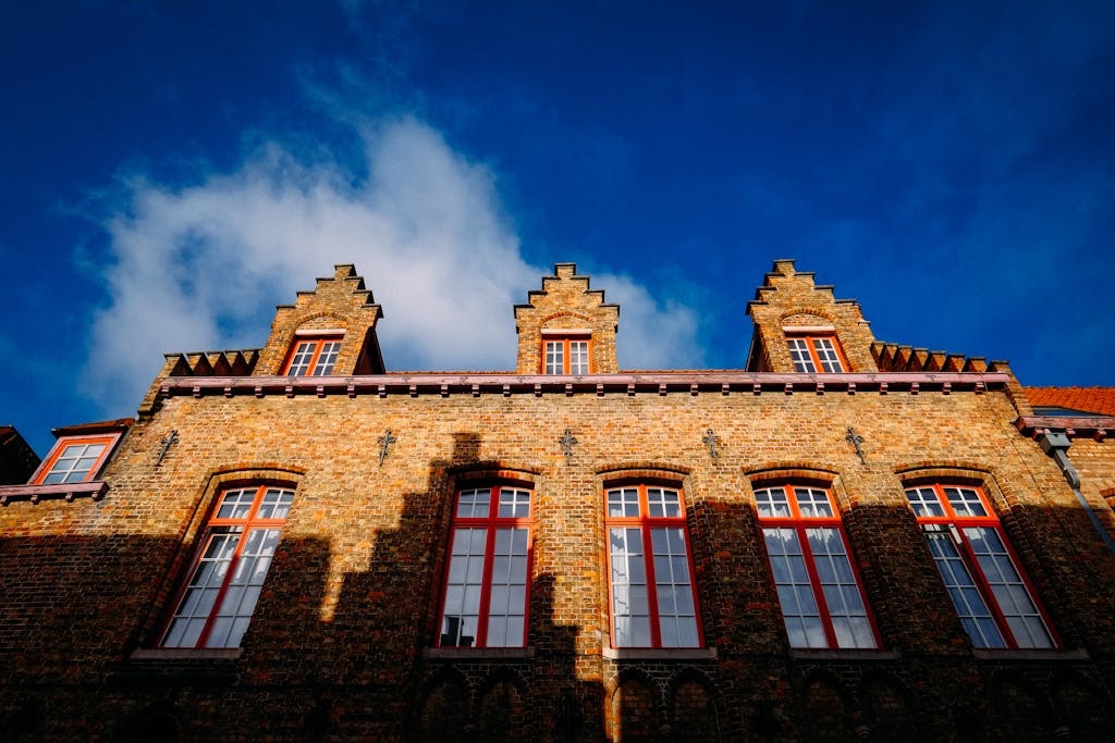 Low Angle View of Brick Building